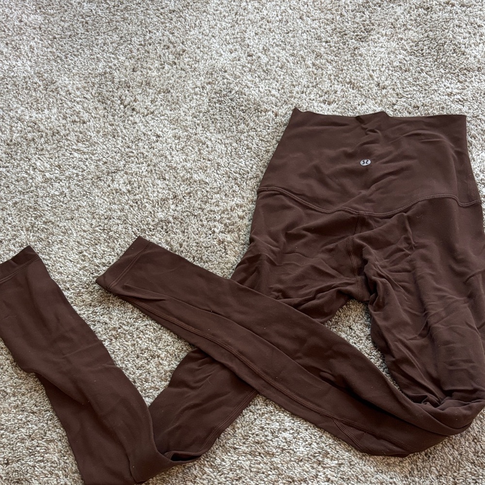 Brown High-Waisted Leggings lulu align size 2